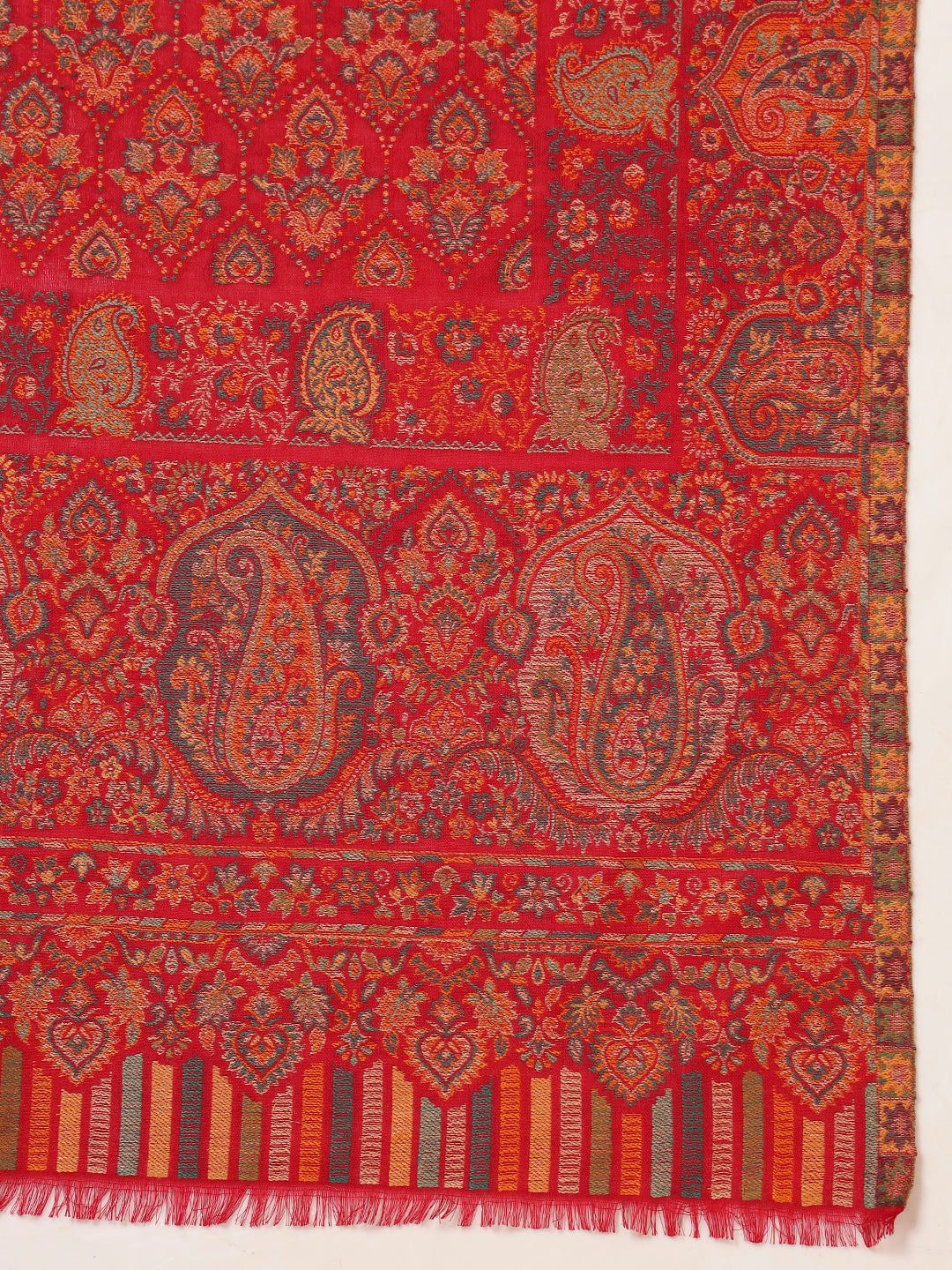 Pashmoda Women Gulraiz Kaani Wool Blend Kashmiri Shawl (Size: 101X203 CM)