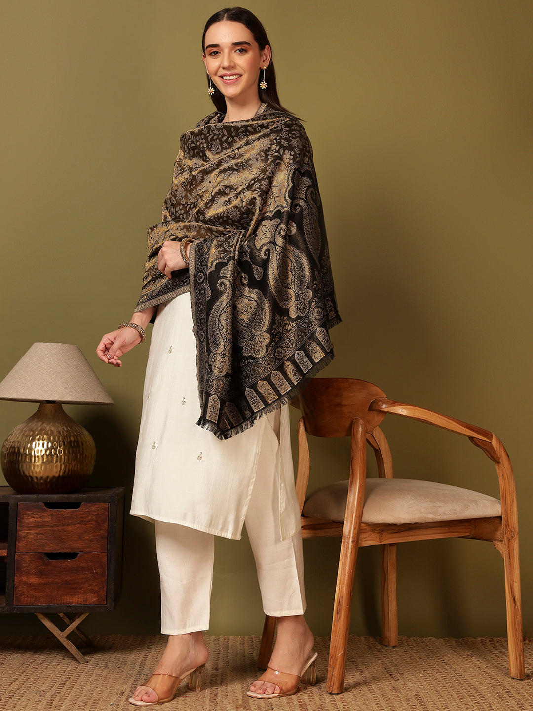 Pashmoda Women Hunar Zari Kaani Fine Wool Shawl (Size: 101x203 cm)