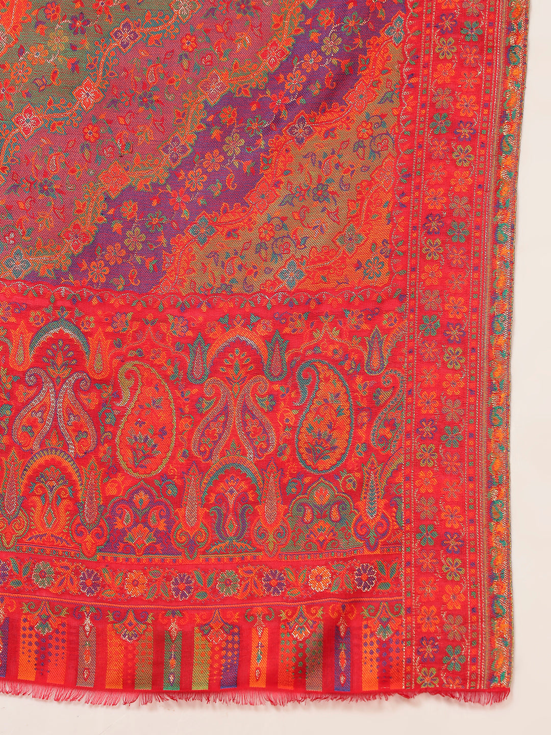 Pashmoda Women Libaas Zari Kaani Fine Wool Shawl (Size: 101X203 CM)