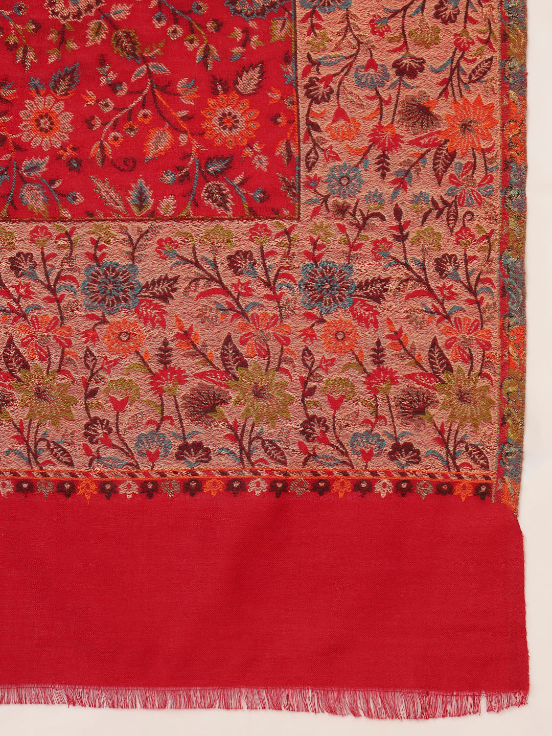 Pashmoda Women Mehar Kaani Wool Blend Kashmiri Shawl (Size: 101X203 CM)