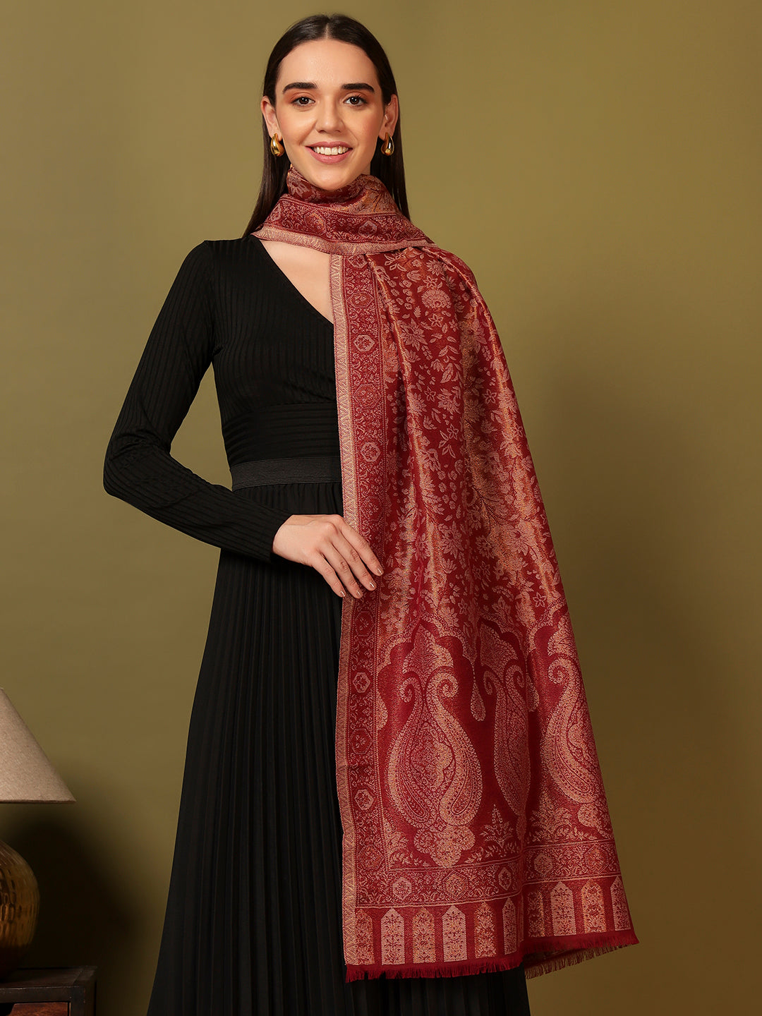 Pashmoda Women Hunar Zari Kaani Fine Wool Shawl (Size: 101x203 cm)