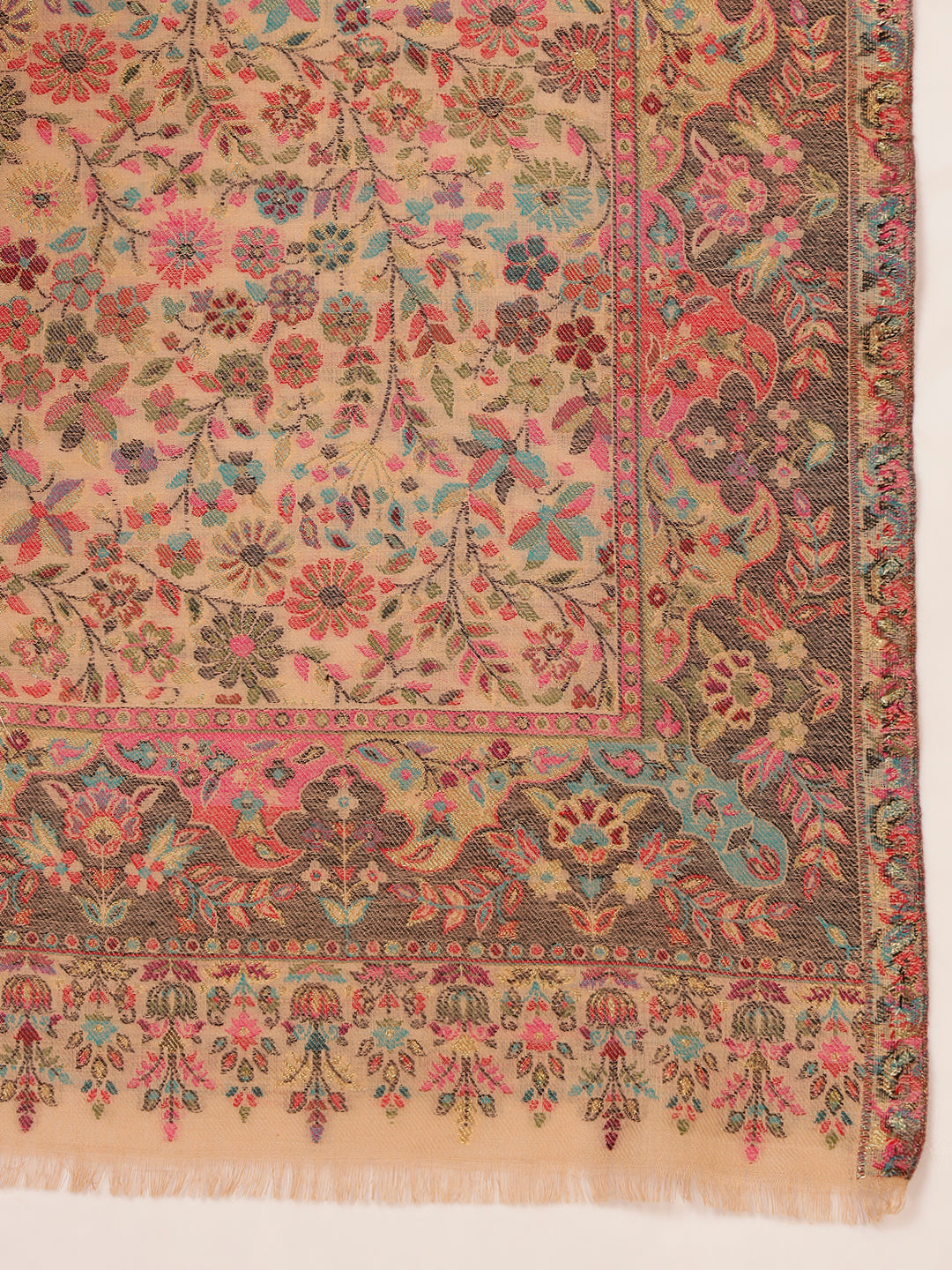 Pashmoda Women Nazrana Kaani Wool Blend Kashmiri Shawl (Size: 101X203 CM)