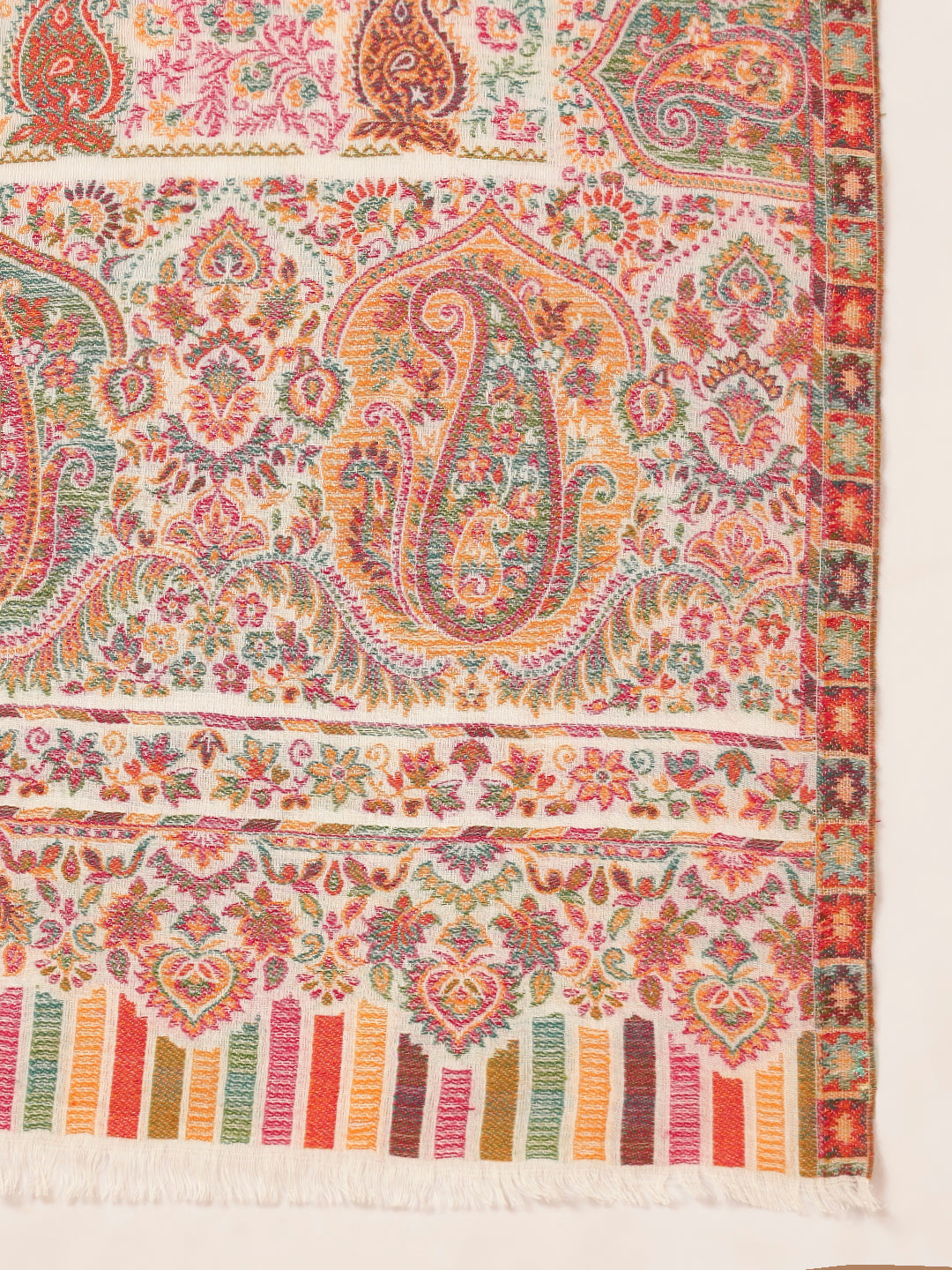 Pashmoda Women Gulraiz Kaani Wool Blend Kashmiri Shawl (Size: 101X203 CM)