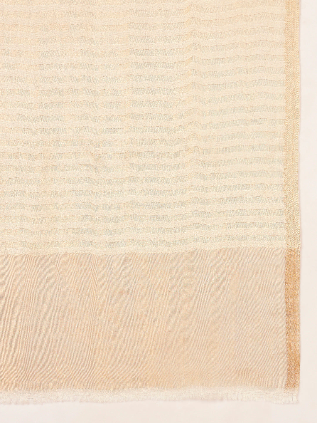 Pashmoda Women Golden Eclipse Reversible Zari Moonlight Fine Wool Stole (Size: 71x203 Cm)