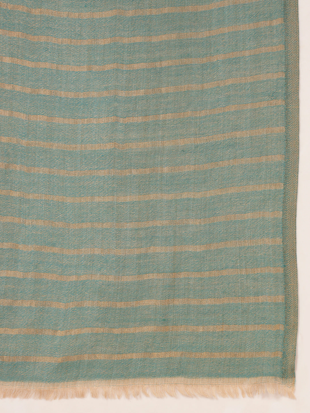 Pashmoda Women Golden Mirage Reversible Zari Moonlight Fine Wool Stole (Size: 71x203 Cm)