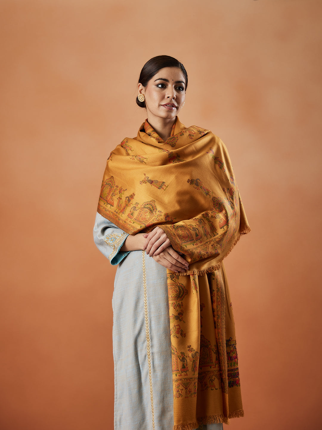 Pashmoda Women Pari mahal Kaani Stole Size:( 71X203 CM)