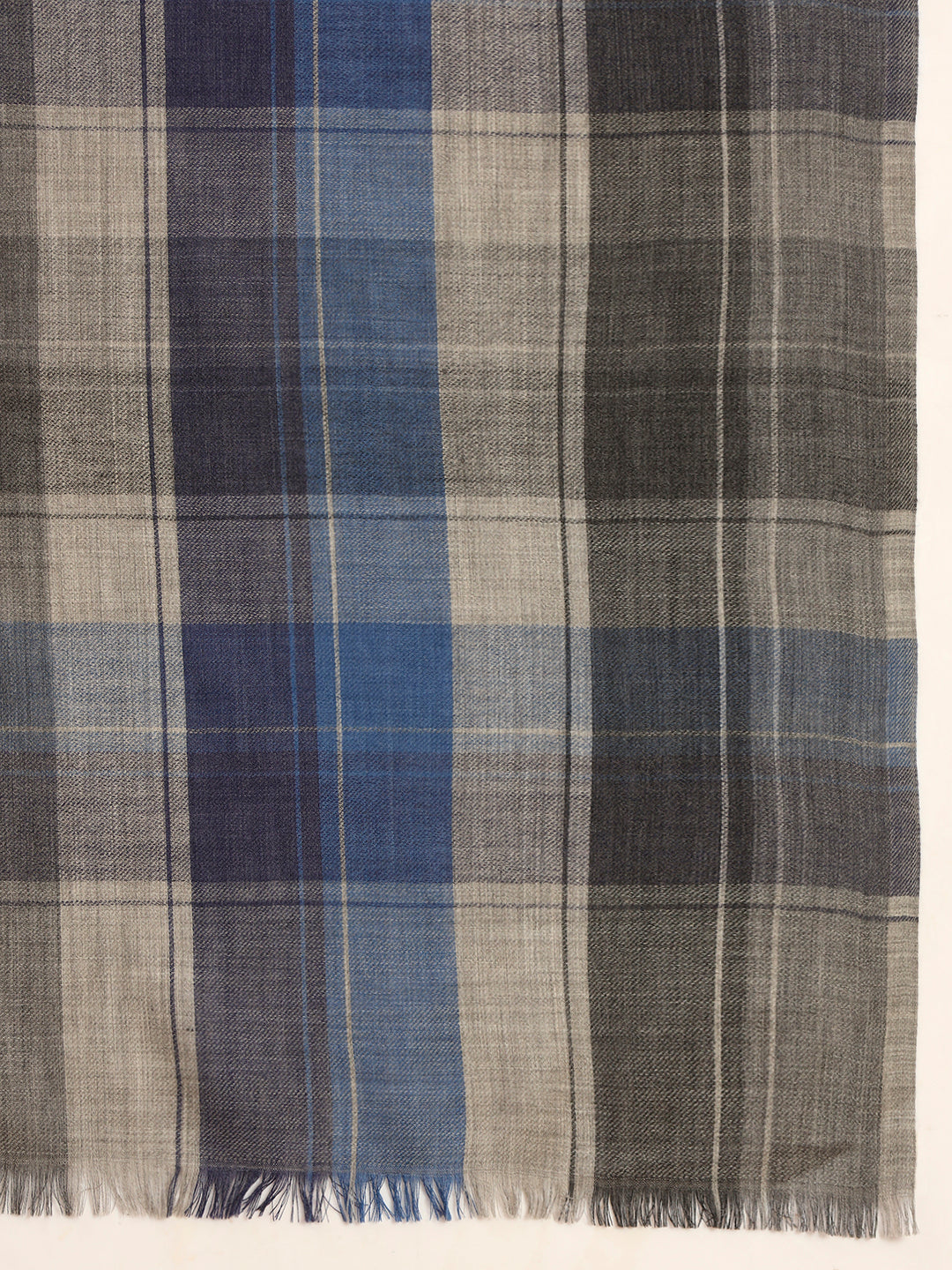 Pashmoda Men Moderen Tartan 100% Pure Wool Checkered Stole (Size :71X203cm)