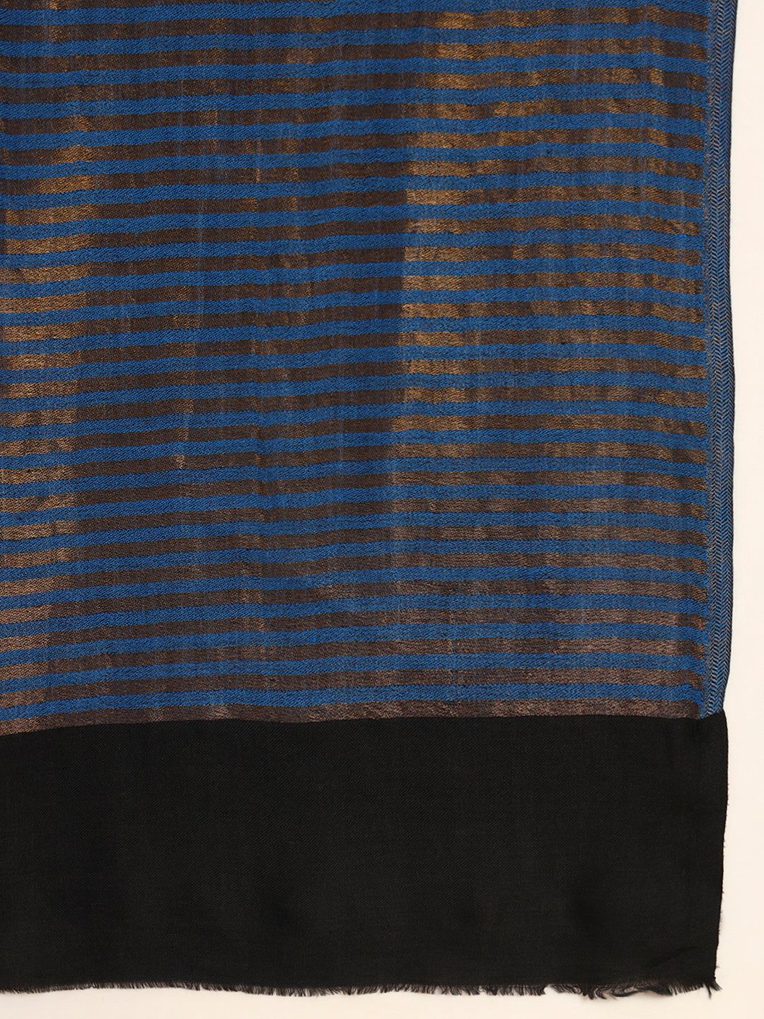 Pashmoda Men Golden Eclipse Reversible Zari Moonlight Fine Wool Stole (Size: 71x203 Cm)