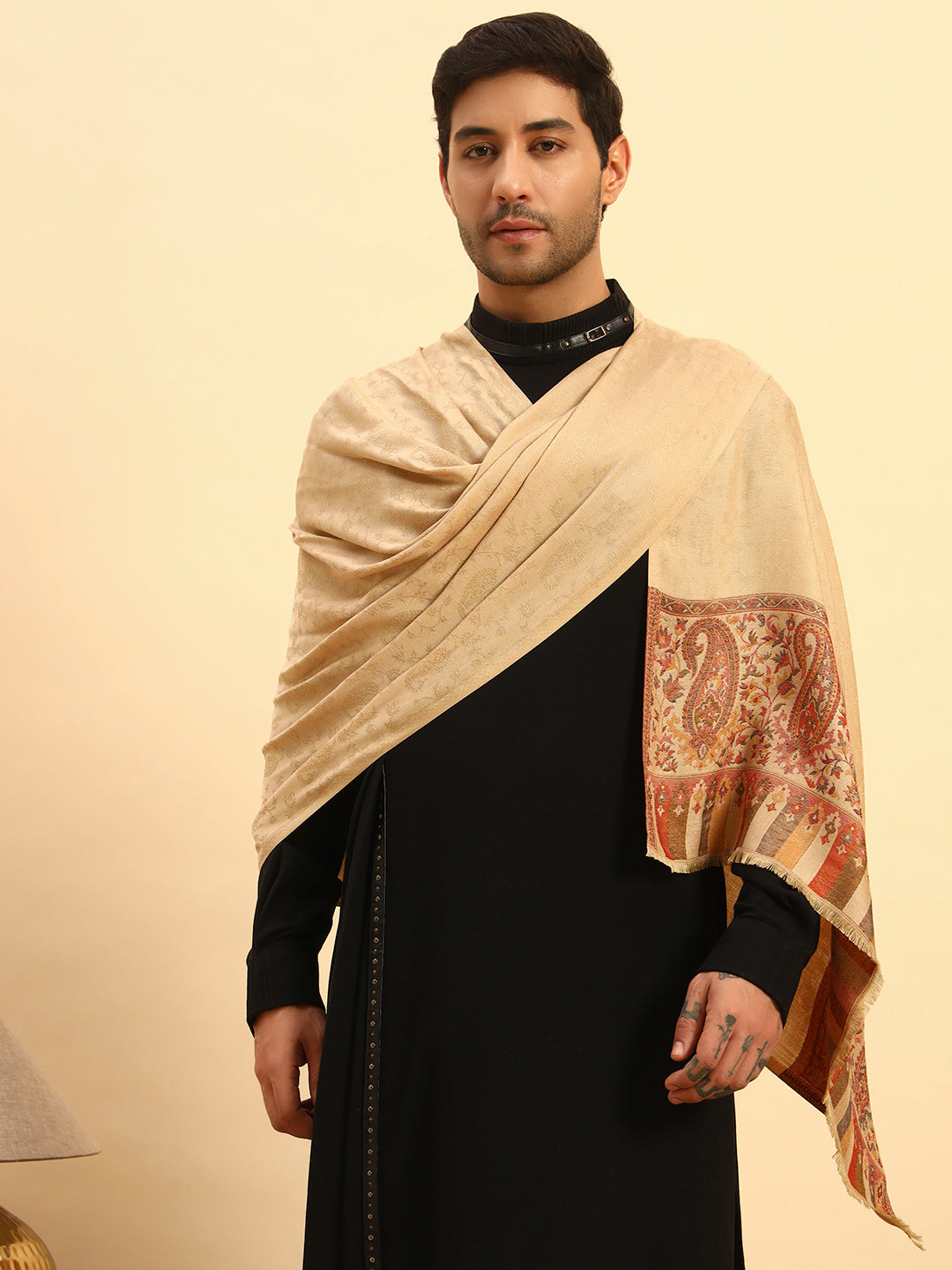 Pashmoda Men Gulpari Kaani Stole (Size : 71X203 CM)