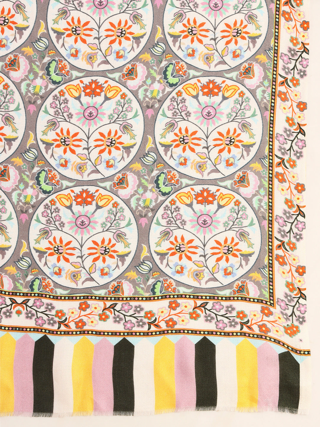 Pashmoda Men Floral Sonata Fine Soft Bamboo Fibre Stole (Size-71x203cm)