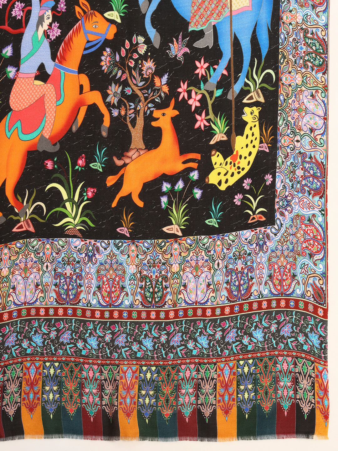 Pashmoda Men Royal Caravan Fine Soft Bamboo Fibre Stole (Size-71x203cm)