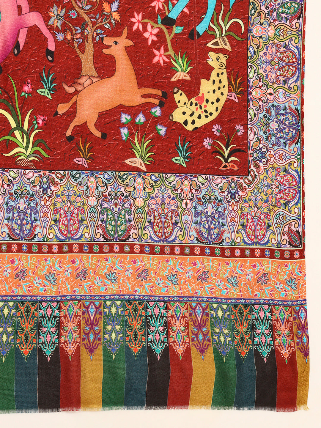 Pashmoda Men Royal Caravan Fine Soft Bamboo Fibre Stole (Size 28x80in, 71x203cm)