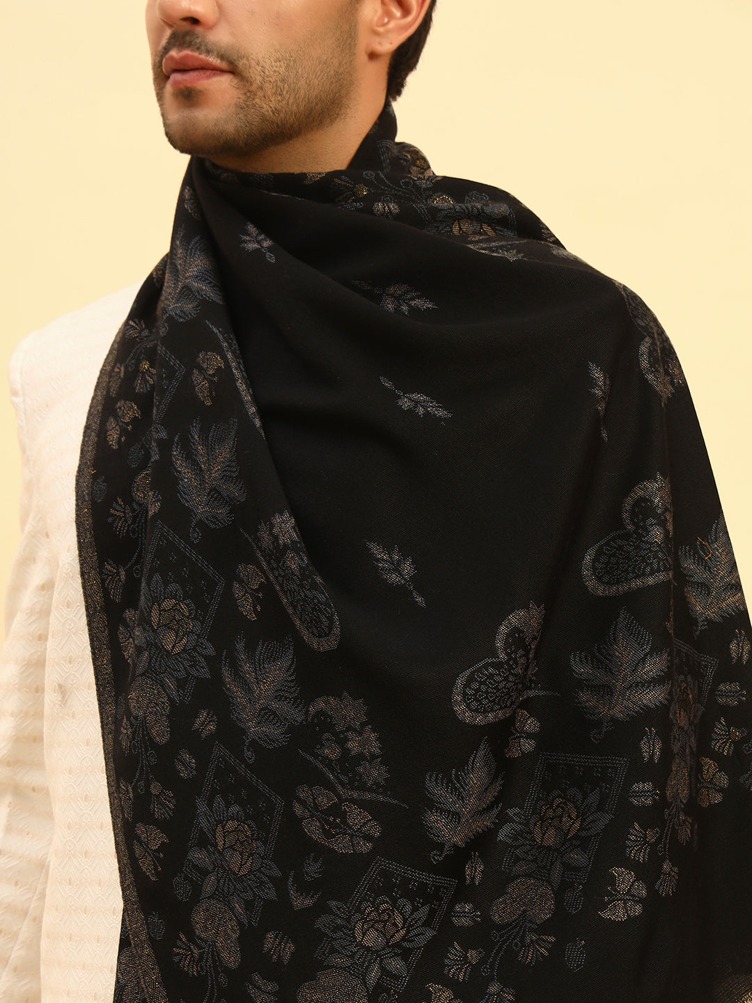 Pashmoda Men Eternal Blooms Kaani Stole (Size : 71X203 CM)