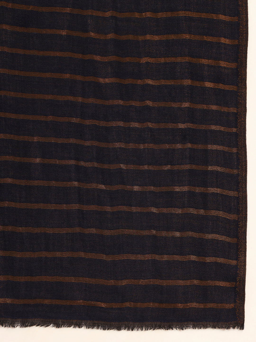 Pashmoda Men Golden Mirage Reversible Zari Moonlight Fine Wool Stole (Size: 71x203 Cm)