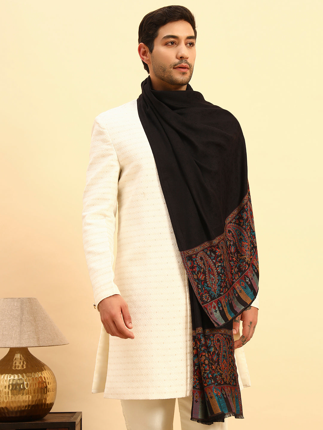Pashmoda Men Gulpari Kaani Stole (Size : 71X203 CM)