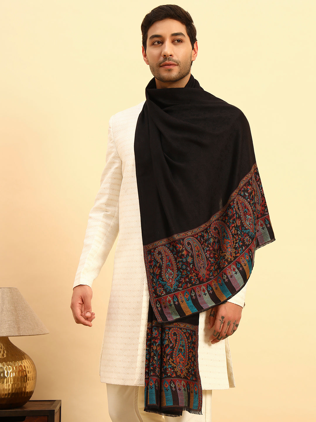Pashmoda Men Gulpari Kaani Stole (Size : 71X203 CM)