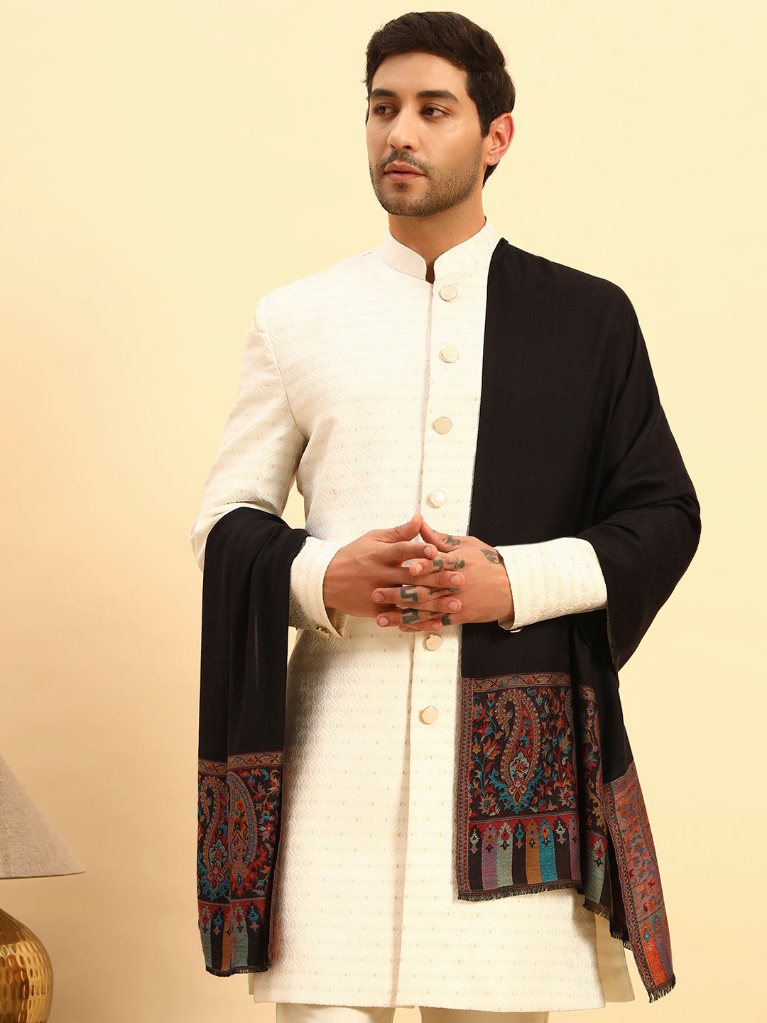 Pashmoda Men Gulpari Kaani Stole (Size : 71X203 CM)