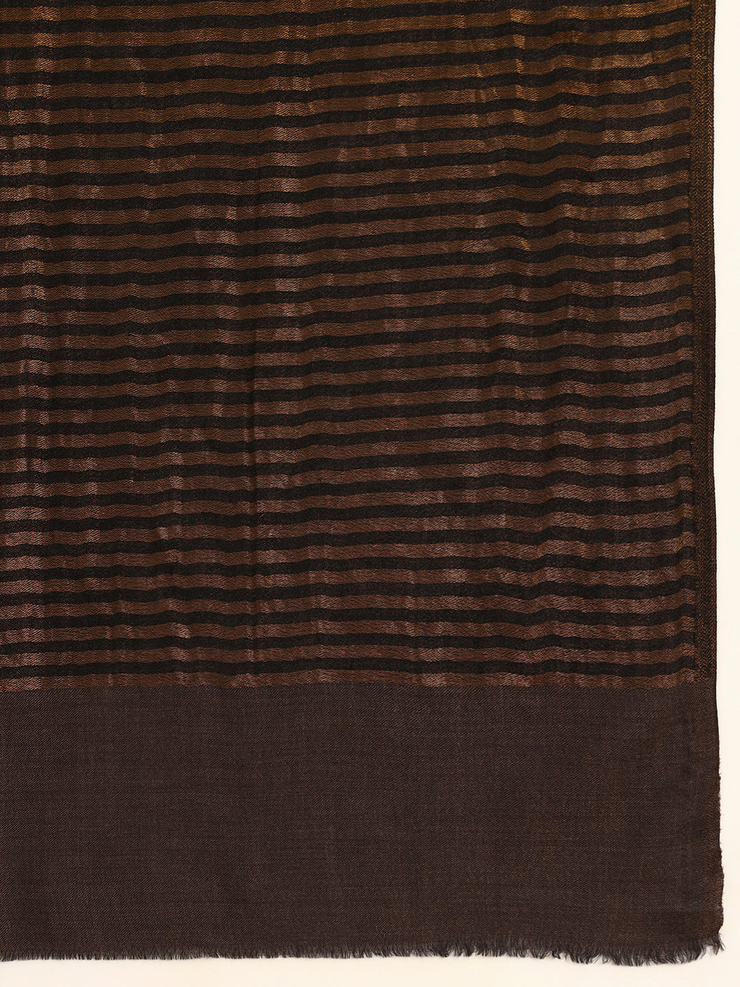 Pashmoda Men Golden Eclipse Reversible Zari Moonlight Fine Wool Stole (Size: 71x203 Cm)