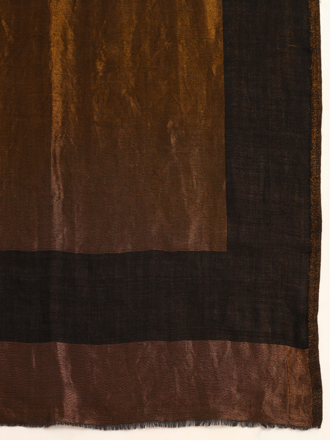 Pashmoda Men Midnight Bronze Reversible Zari Moonlight Fine Wool Stole (Size: 71x203 Cm)