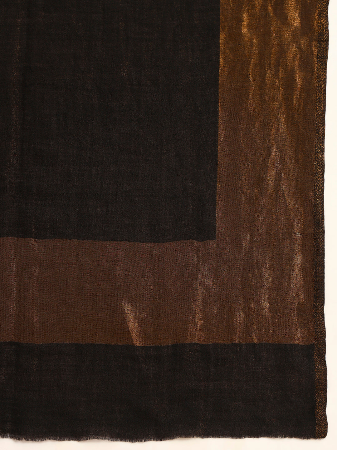 Pashmoda Men Midnight Bronze Reversible Zari Moonlight Fine Wool Stole (Size: 71x203 Cm)