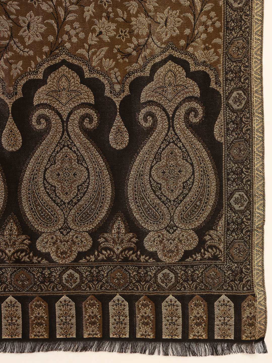 Pashmoda Men Hunar Zari Kaani Fine Wool Shawl (Size-101x203cm)