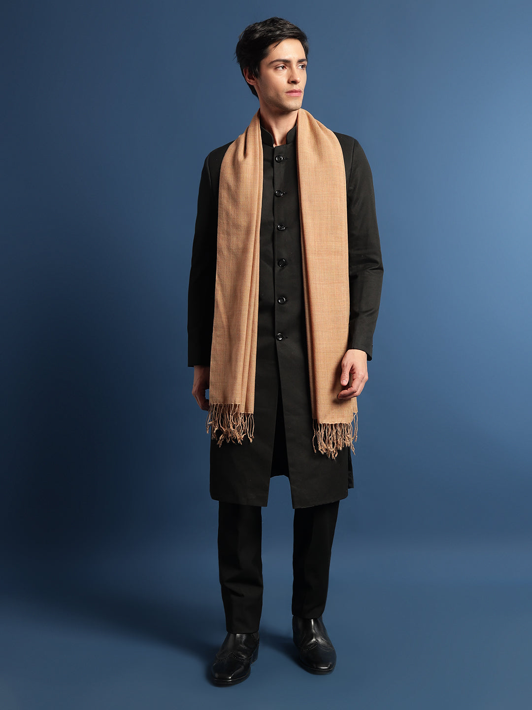 Pashmoda Men Rahmat Fine Wool Melange Stole (Size: 71x203 Cm)
