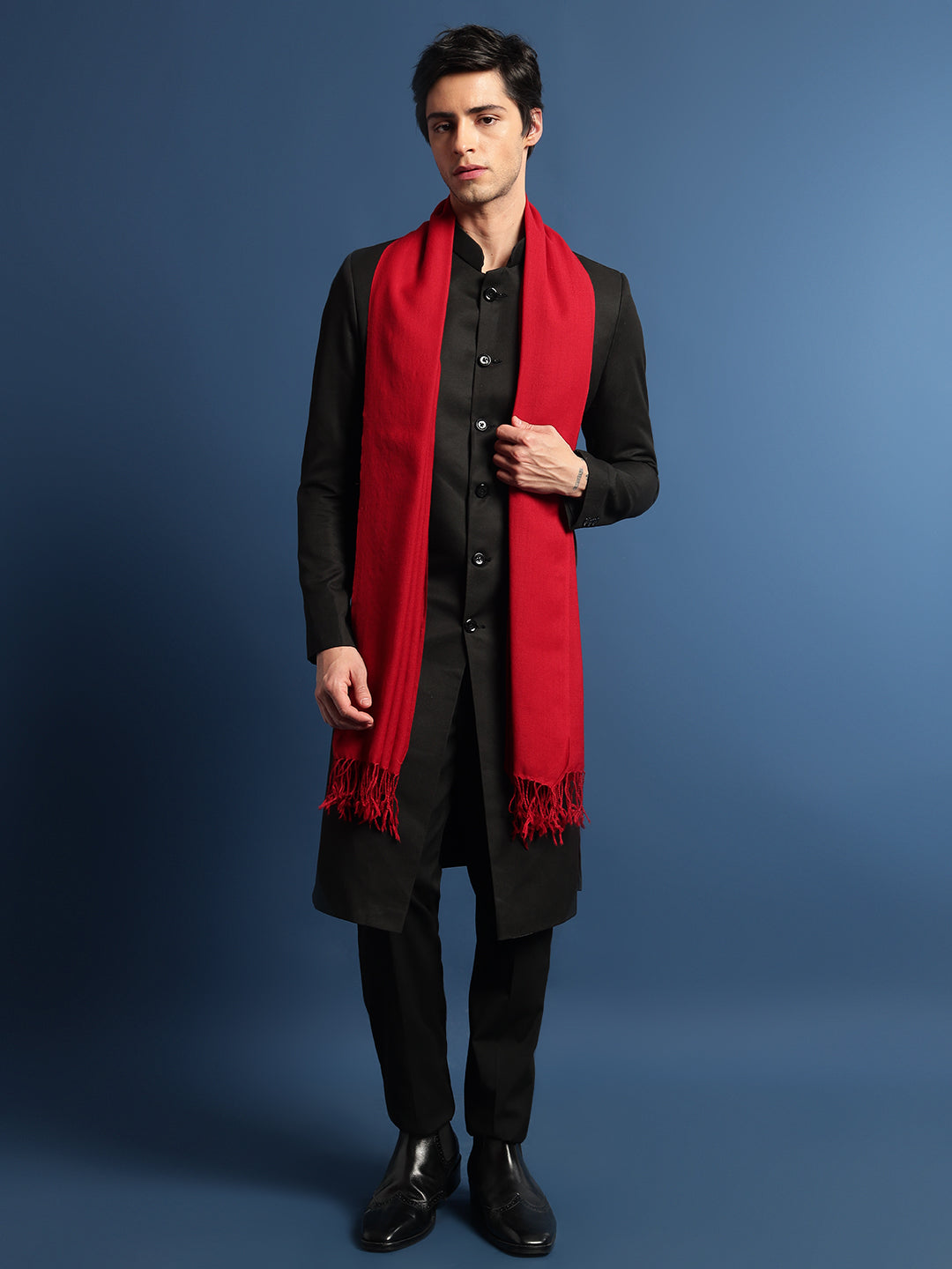 Pashmoda Men Rahmat Fine Wool Melange Stole (Size: 71x203 Cm)