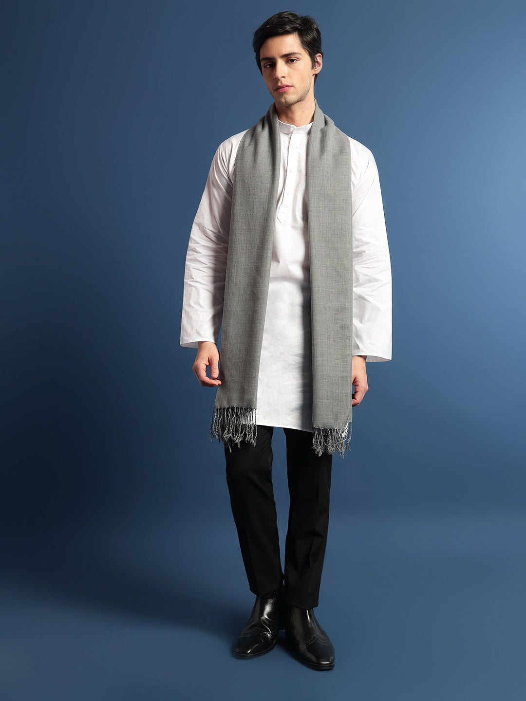 Pashmoda Men Rahmat Fine Wool Melange Stole (Size: 71x203 Cm)