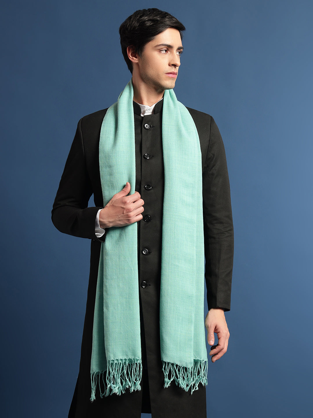 Pashmoda Men Rahmat Fine Wool Melange Stole (Size: 71x203 Cm)