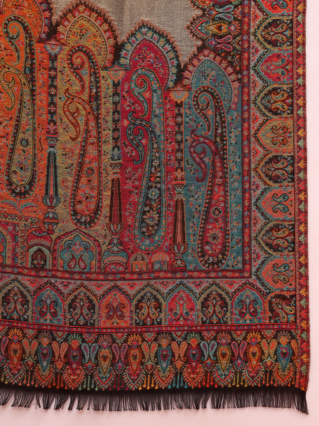 Pashmoda Women Zarvash Zari Kaani Fine Wool Shawl (Size: 101X203 CM)