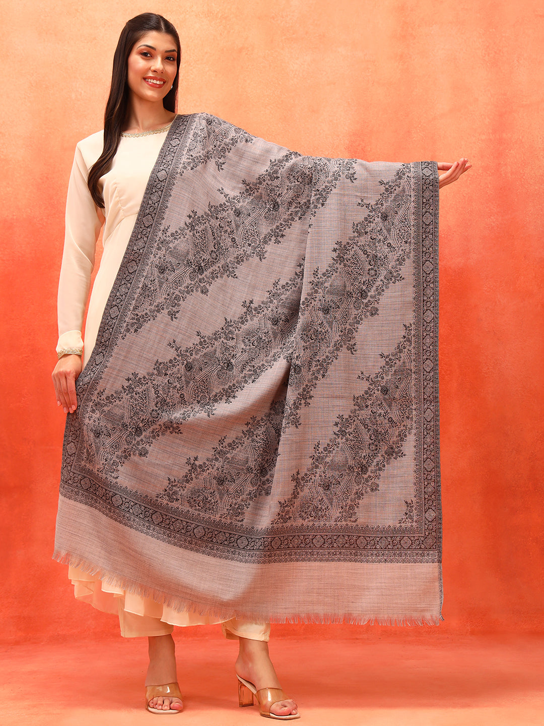 Pashmoda Women Kohsar Kashmiri Jamawar Woven Shawl (Size: 101X203 CM)