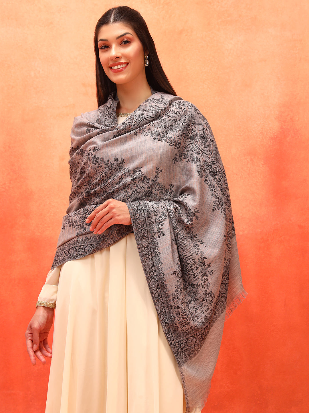 Pashmoda Women Kohsar Kashmiri Jamawar Woven Shawl (Size: 101X203 CM)