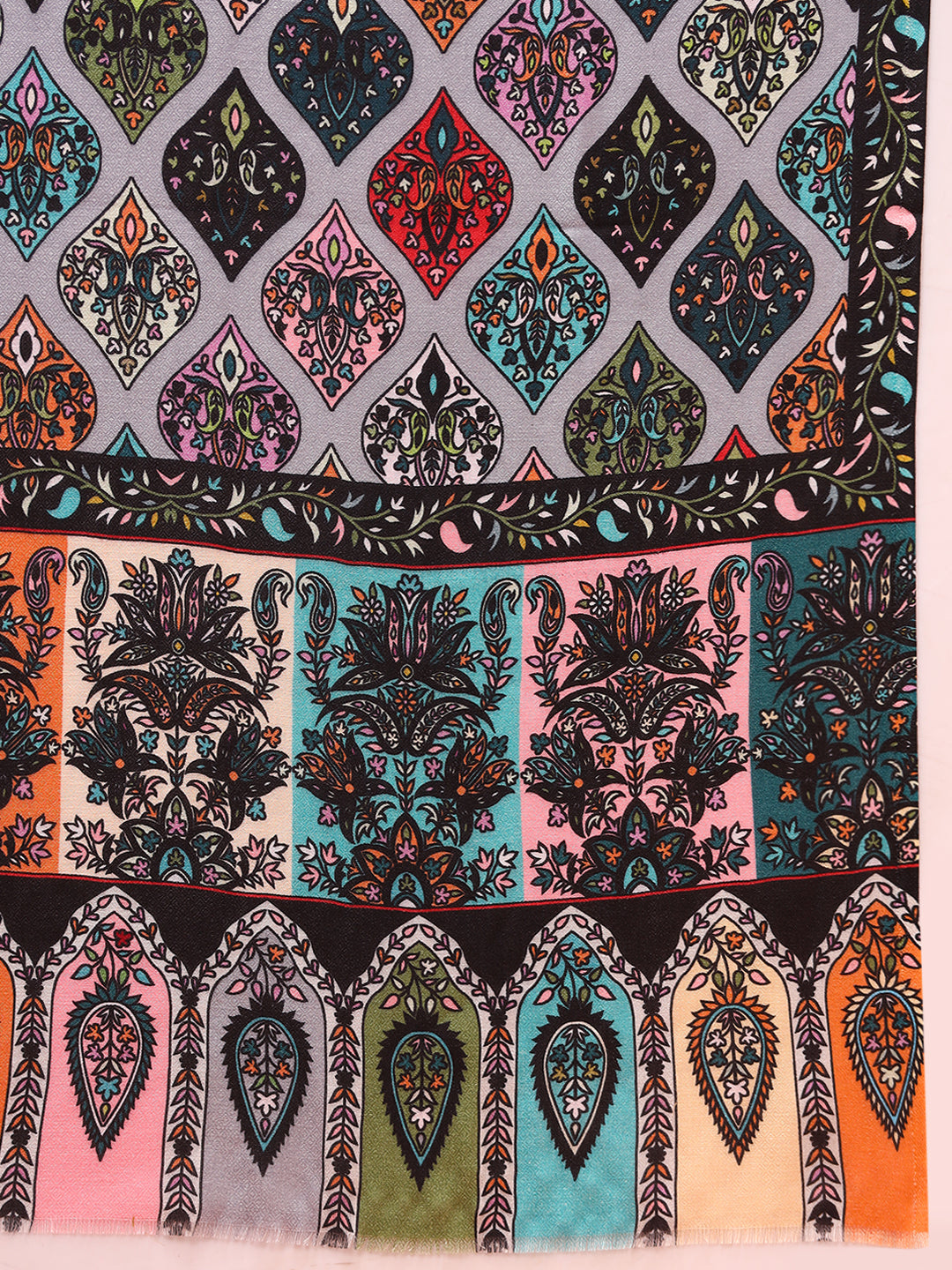 Pashmoda Women Floral Sonata Fine Soft Bamboo Fibre Stole (Size: 71x203 CM)