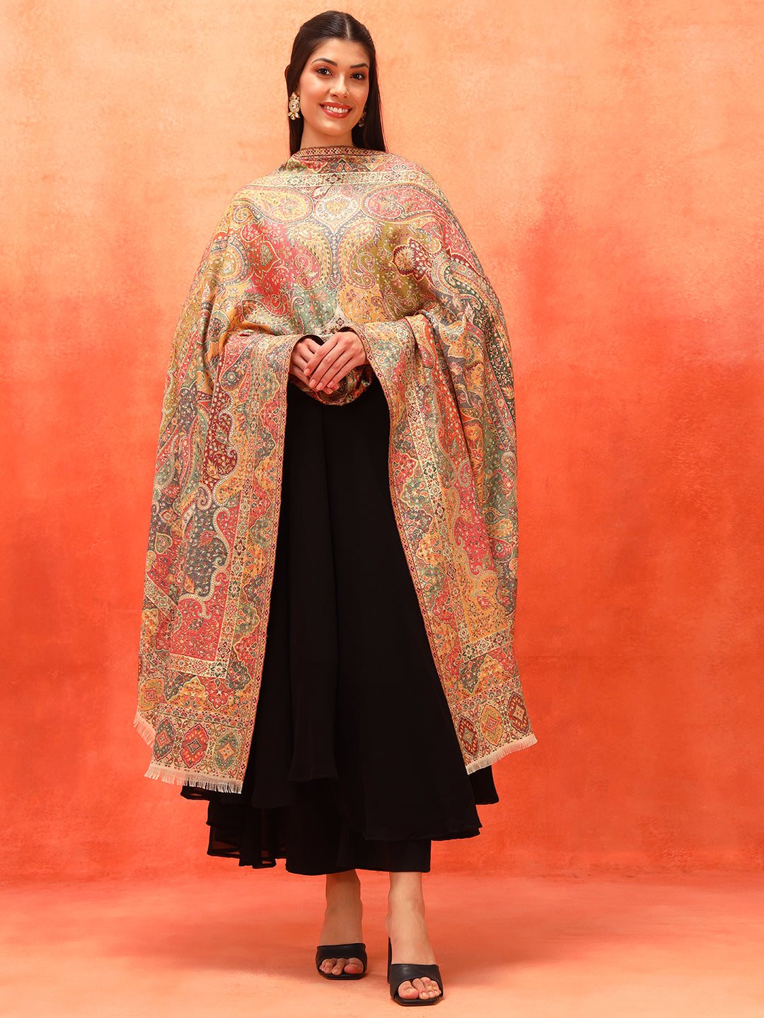 Pashmoda Women Zarveen Zari Kaani Fine Wool Shawl (Size:101x203 CM)