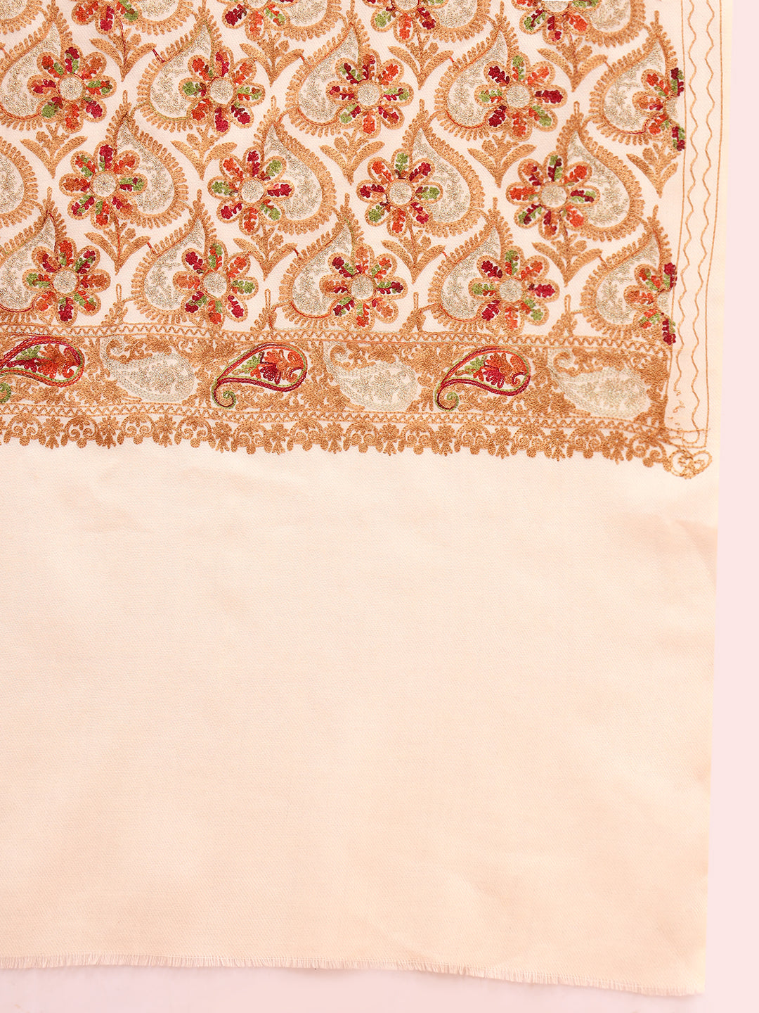 Pashmoda Women Kashish Fine Wool Nalki Embroidered Stole (Size : 71X203 CM)