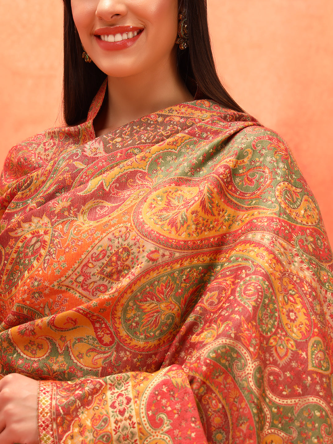 Pashmoda Women Zarveen Zari Kaani Fine Wool Shawl (Size:101x203 CM)