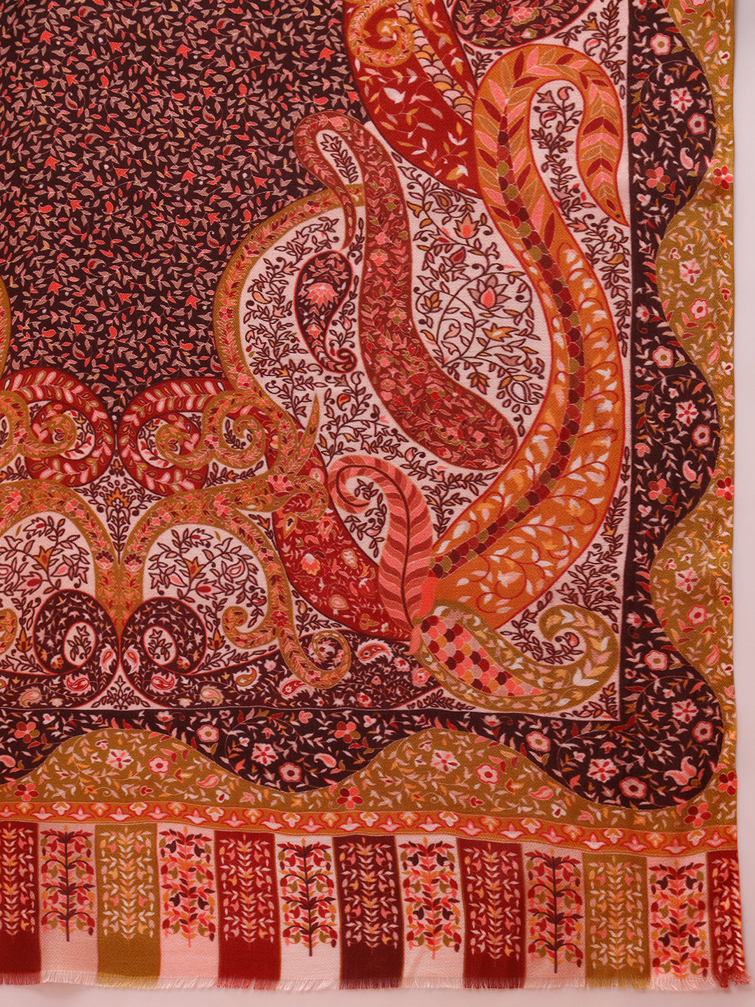 Pashmoda Women Royal Embers Fine Soft Bamboo Fibre Stole (Size: 71x203 CM)