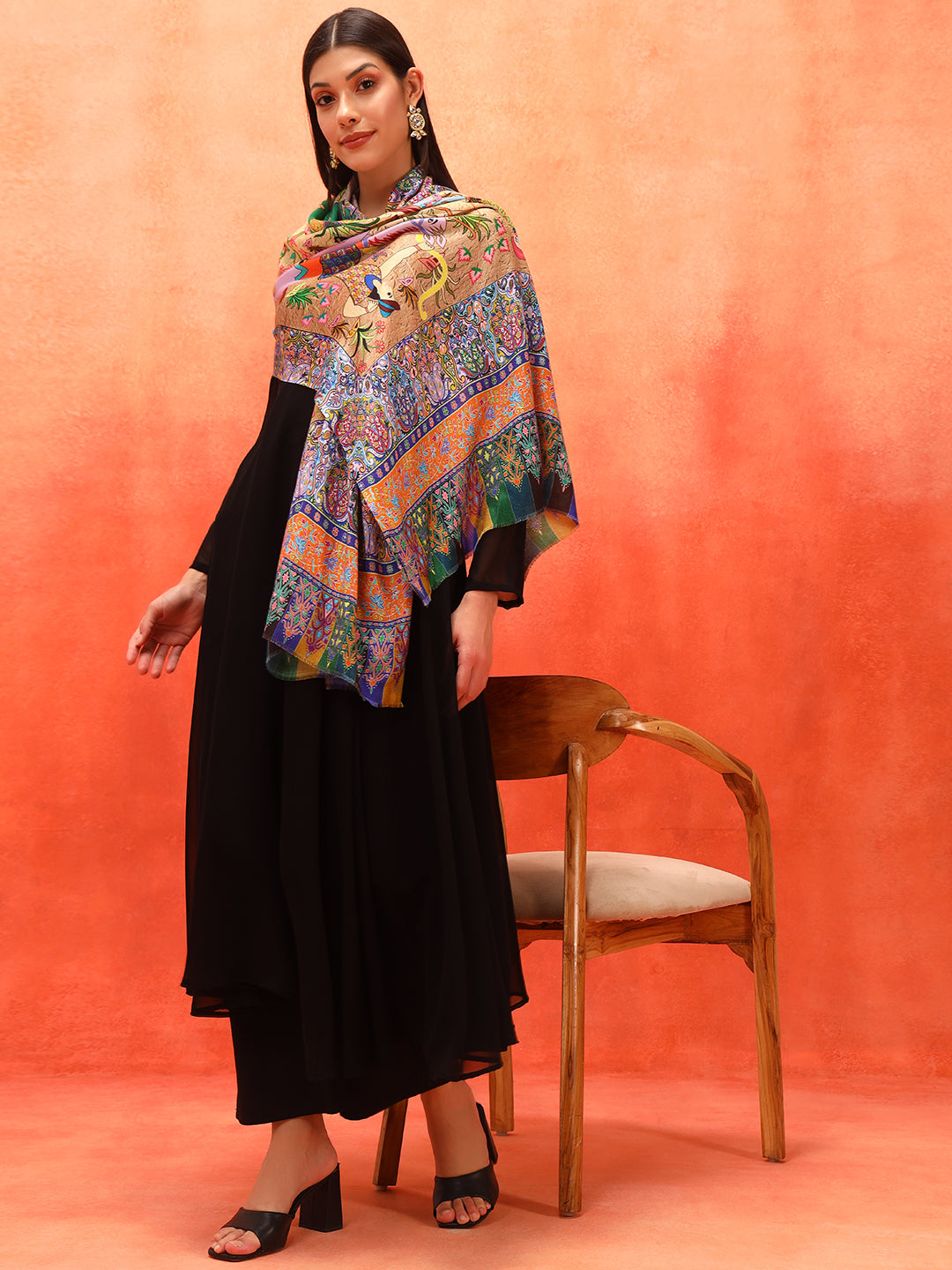 Pashmoda Women Royal Caravan Fine Soft Bamboo Fibre Stole (Size : 71x203 CM)