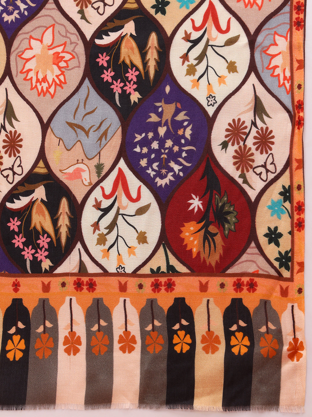 Pashmoda Women Floral Sonata Fine Soft Bamboo Fibre Stole (Size: 71x203 CM)