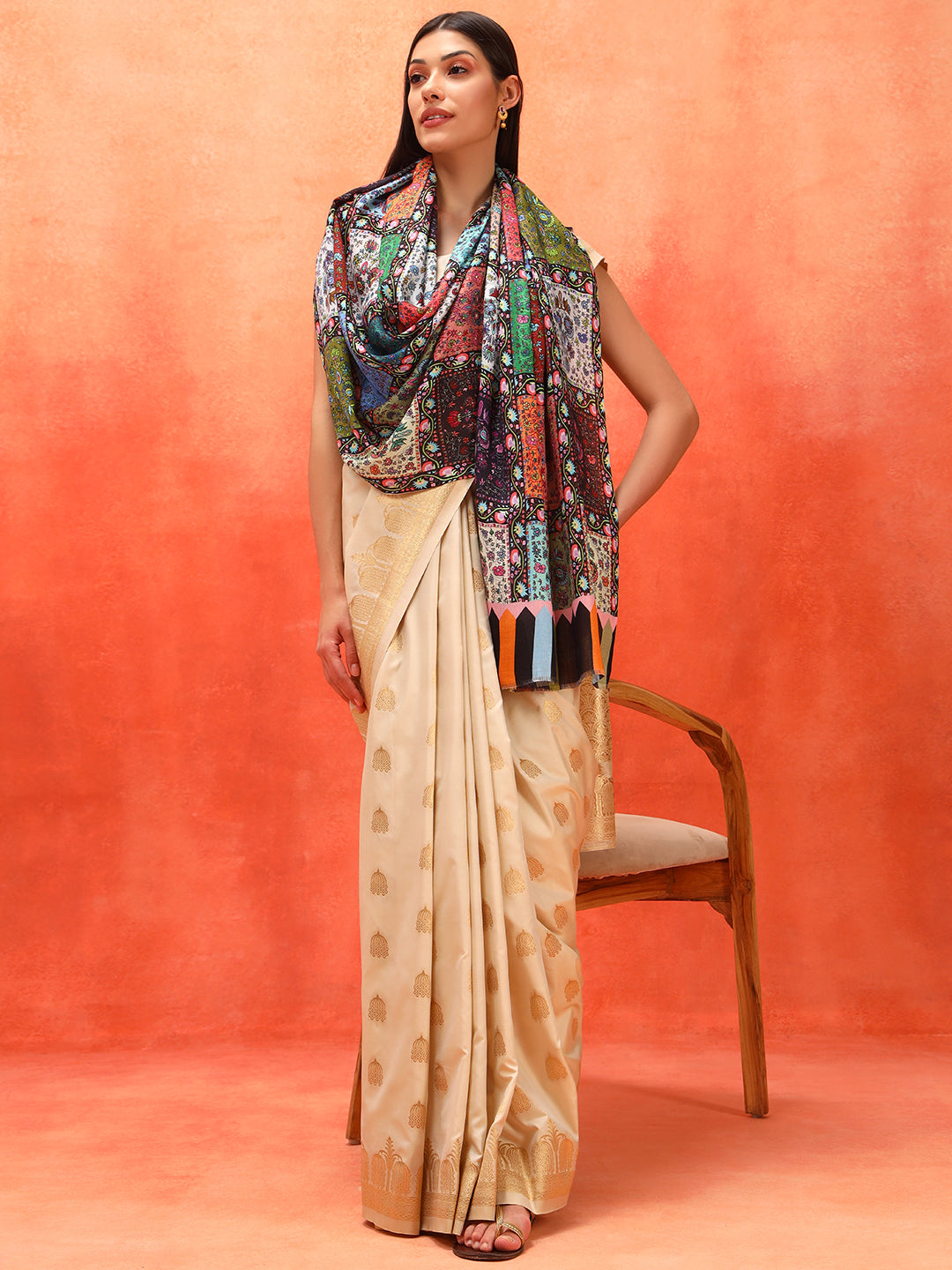 Pashmoda Women Floral Sonata Fine Soft Bamboo Fibre Stole (Size: 71x203 CM)