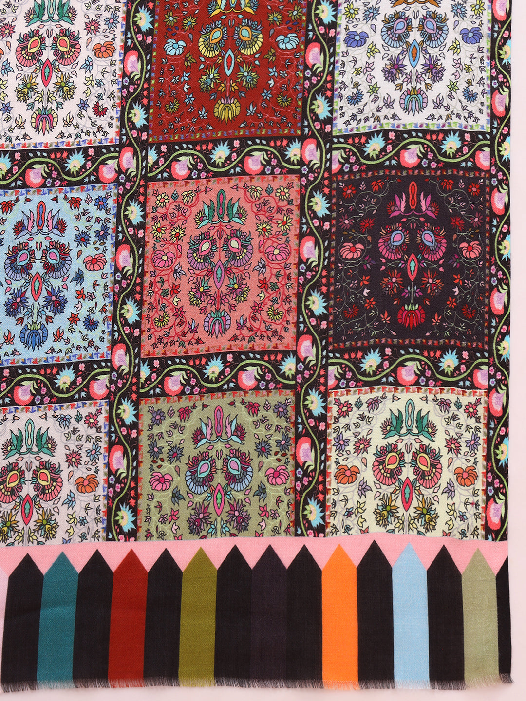 Pashmoda Women Floral Sonata Fine Soft Bamboo Fibre Stole (Size: 71x203 CM)