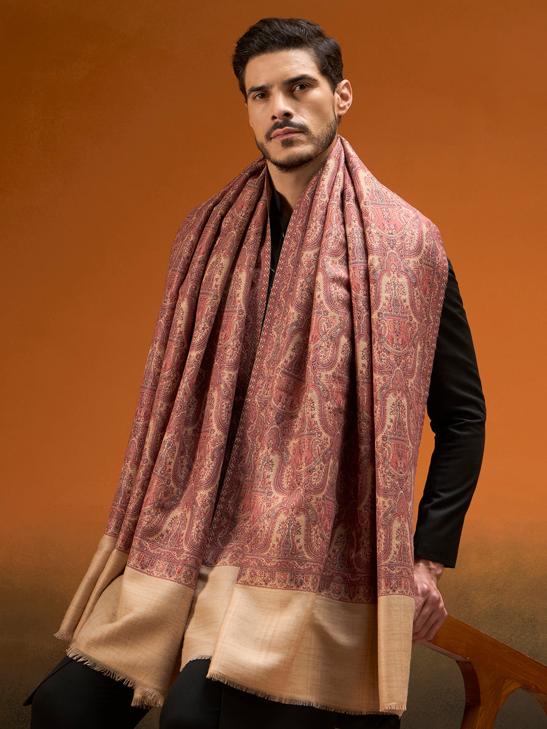 Men Gulnaar Royale Reversible Kaani Zari Shawl