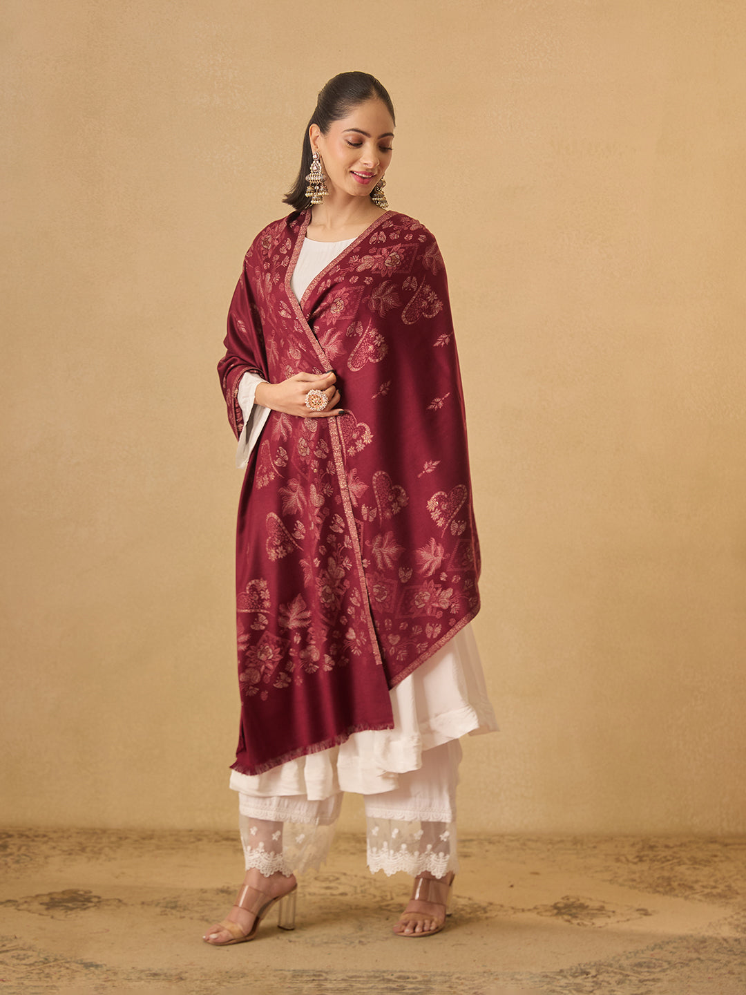 His and Her Gift Set of Kaani Stoles With Wooden Gift Box