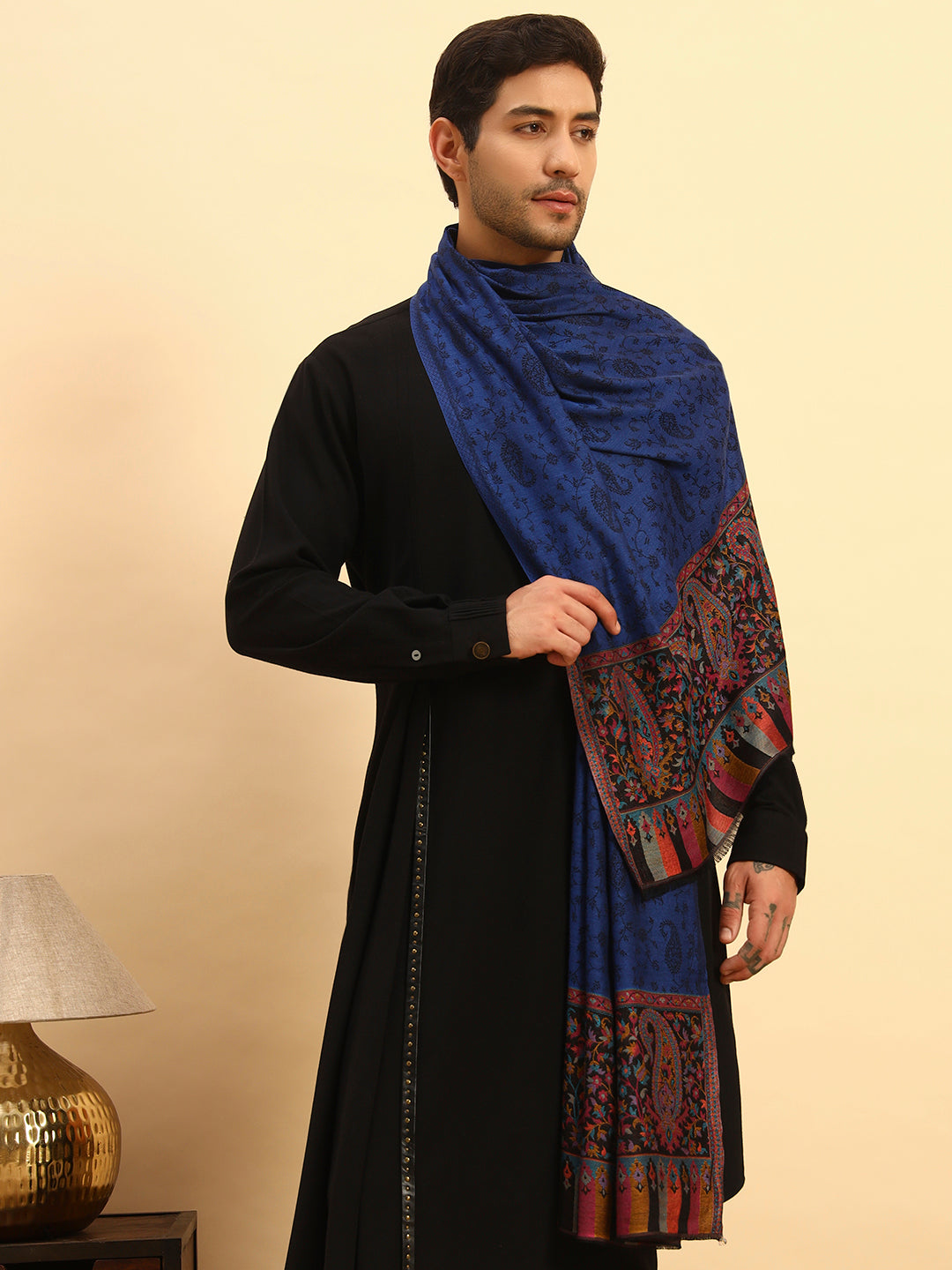 Pashmoda Men Gulpari Kaani Stole (Size : 71X203 CM)