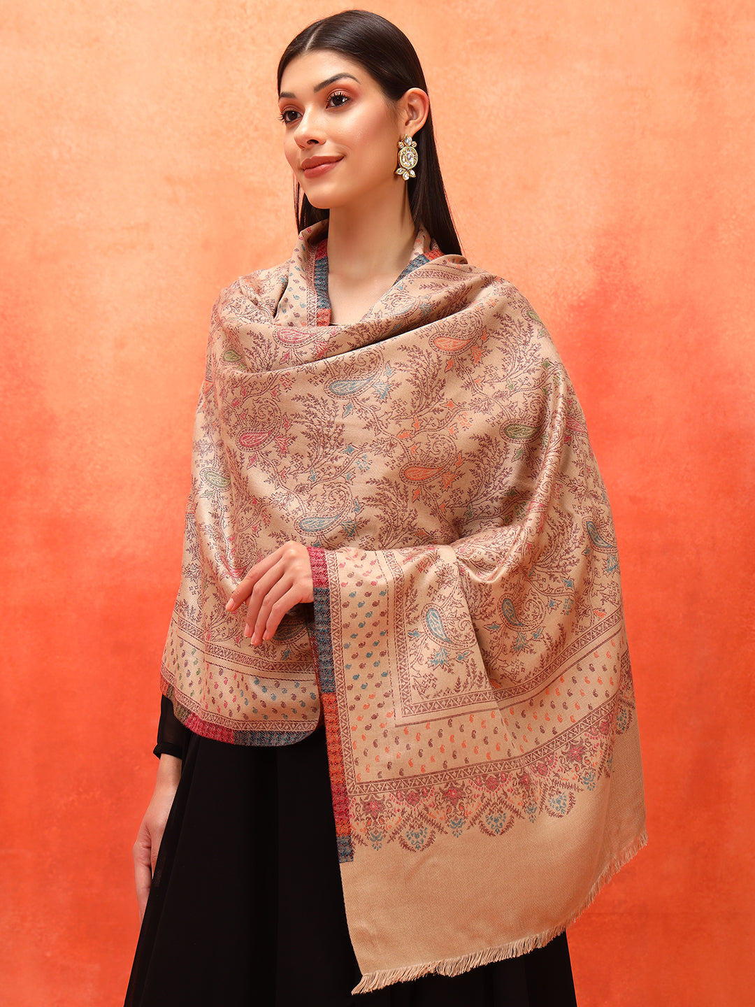 Pashmoda Women Paisley Harmony Kaani Stole (Size : 71X203 CM)