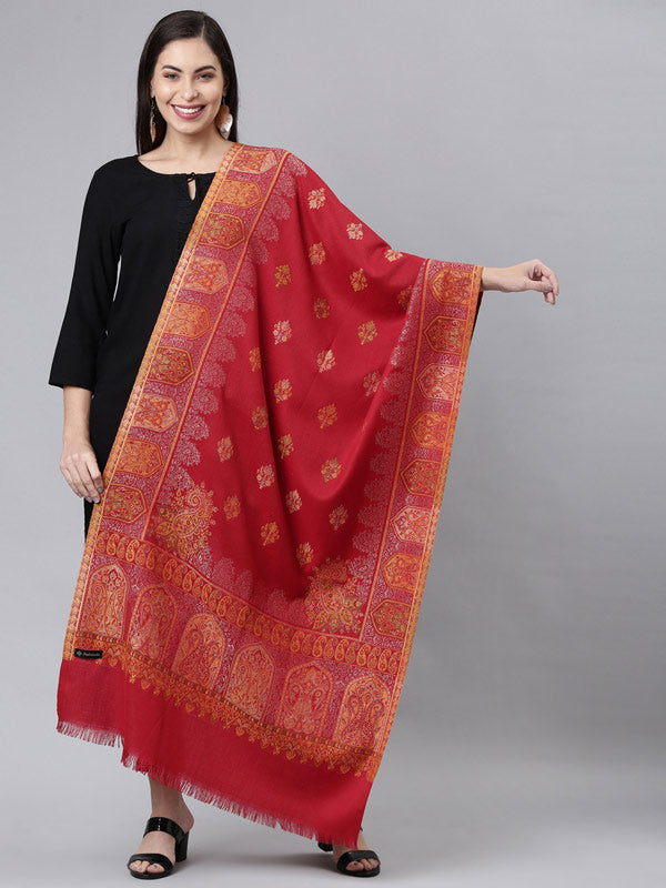 Women's Kaani Wool Blend Stole (Size 71X203 CM)