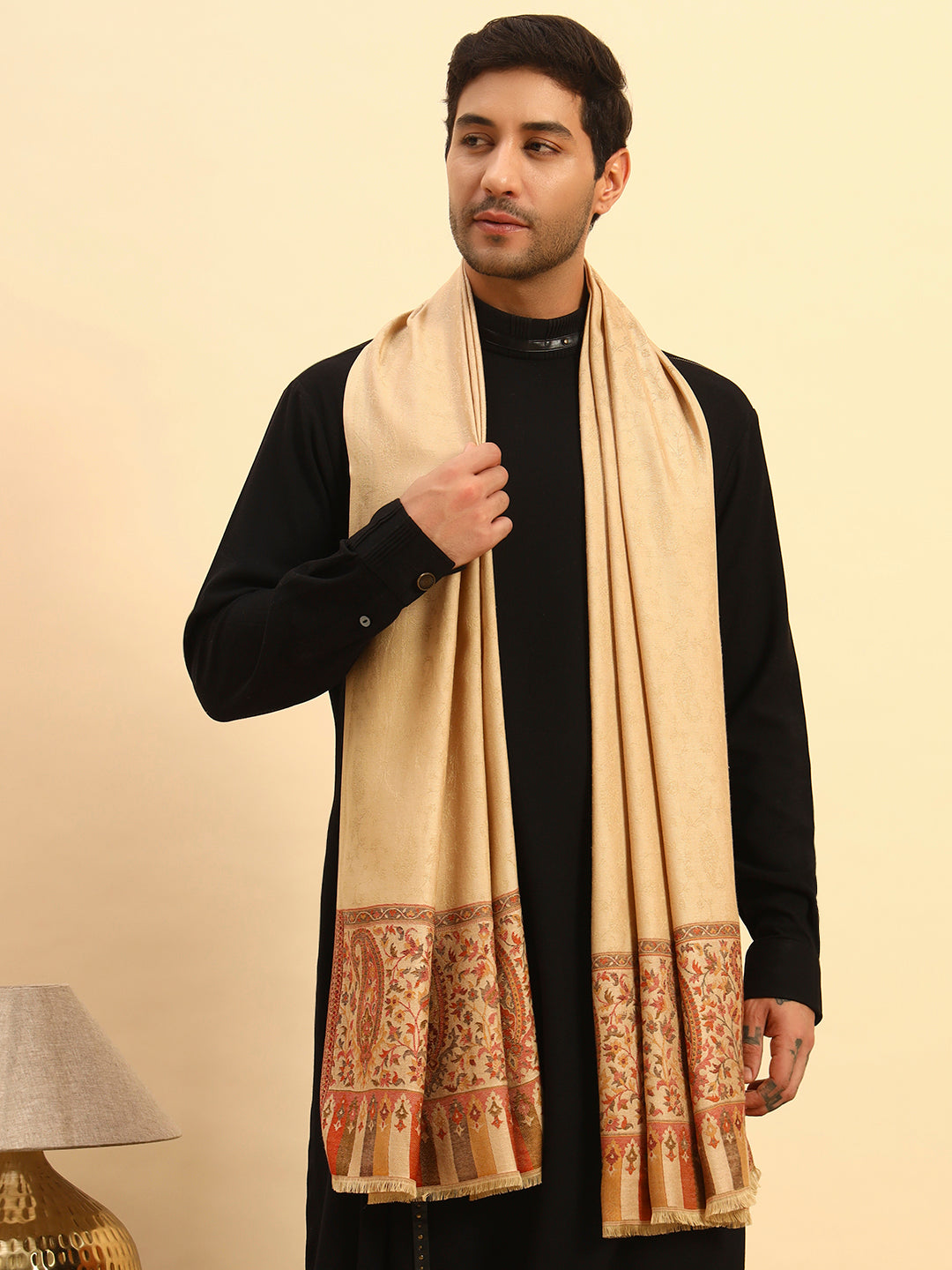 Pashmoda Men Gulpari Kaani Stole (Size : 71X203 CM)