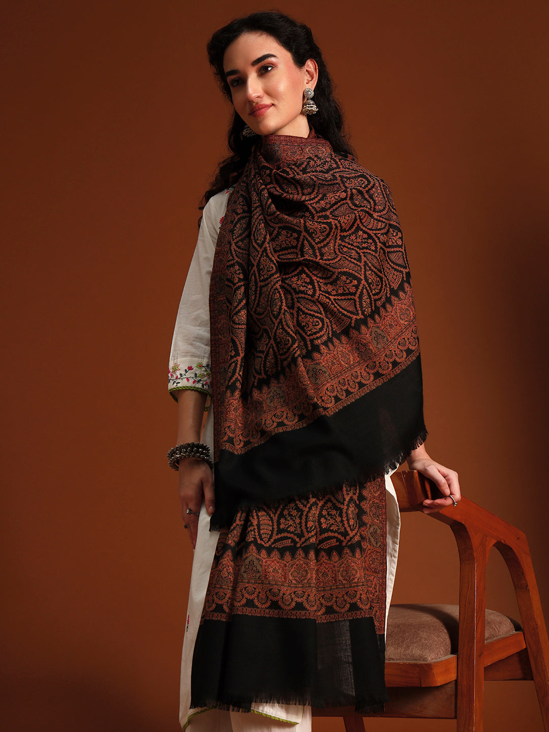 Women Shahi Jaal Kashmiri Jamawar Woven Shawl