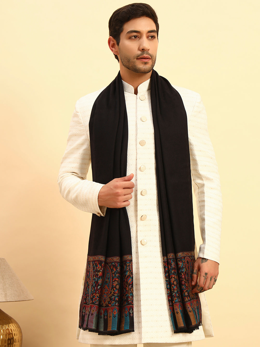 Pashmoda Men Gulpari Kaani Stole (Size : 71X203 CM)