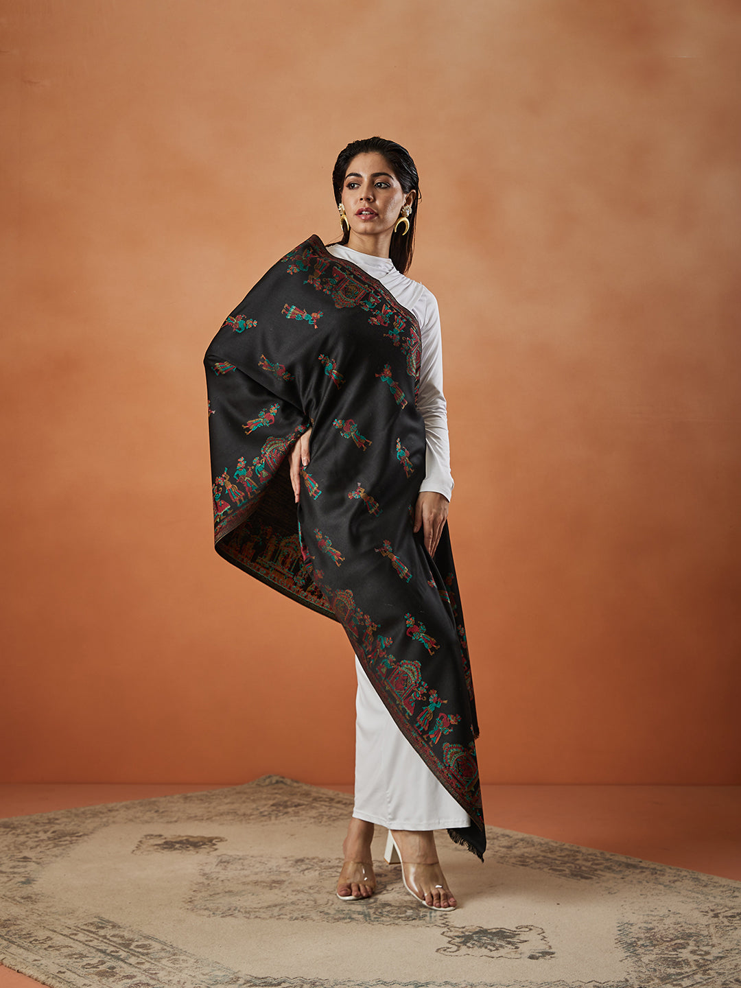 Pashmoda Women Pari mahal Kaani Stole Size:( 71X203 CM)